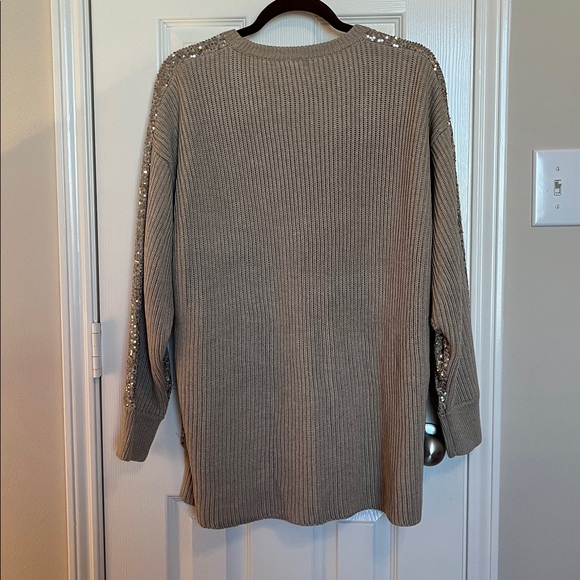 Calvin Klein Sequin Knit Hi Lo Sweater - Picture 6 of 7